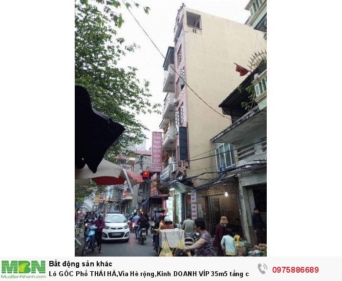 Lô Góc Phố Thái Hà,vỉa Hè Rộng,kinh Doanh Víp 35M5 Tầng