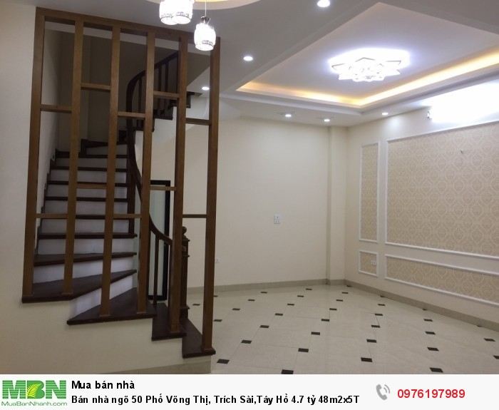 Bán nhà ngõ 50 Phố Võng Thị, Trích Sài,Tây Hồ 4.7 tỷ 48m2x5T