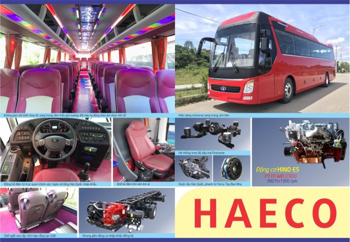 Xe khách Universe Haeco 47 chỗ, giao xe sớm, hỗ trợ vay ngân hàng