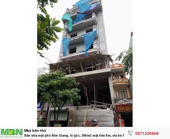 Bán nhà mặt phố Kim Giang, lô góc, 240m2 mặt tiền 8m, vỉa hè 7m, nhiều tòa nhà VP….KD sầm uất!