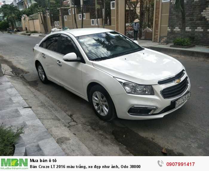 Bán Cruze LT 2016 màu trắng, xe đẹp như ảnh, Odo 38000