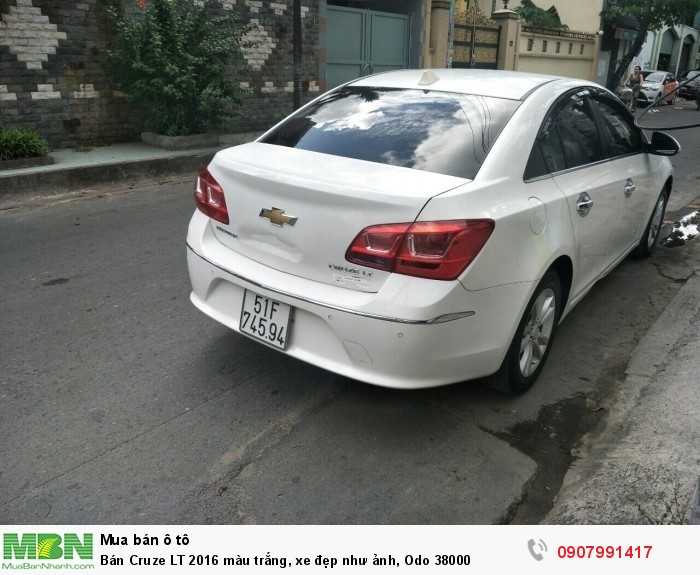 Bán Cruze LT 2016 màu trắng, xe đẹp như ảnh, Odo 38000