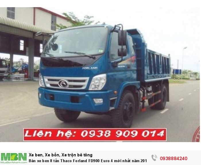 Bán xe ben 8 tấn Thaco Forland FD900 Euro 4 mới nhất năm 2018 tại Long An, Tiền Giang, Bến Tre