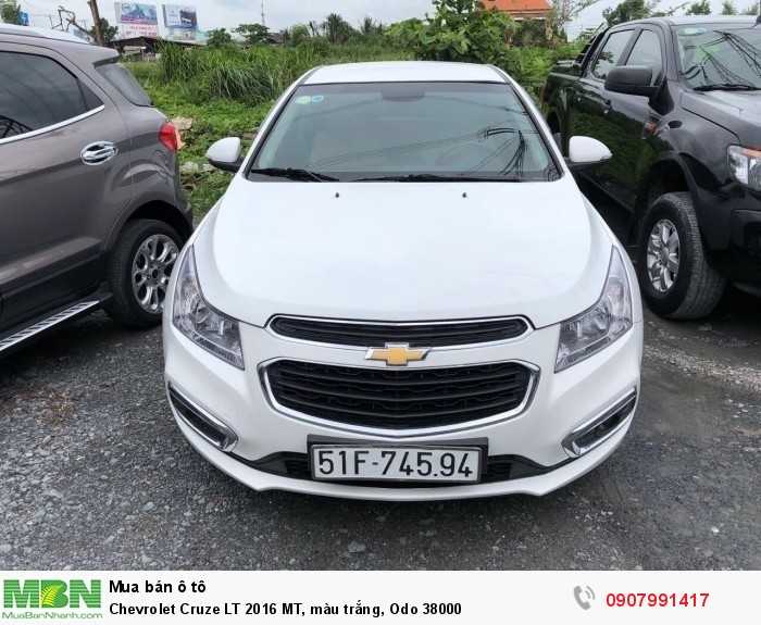 Chevrolet Cruze LT 2016 MT, màu trắng, Odo 38000