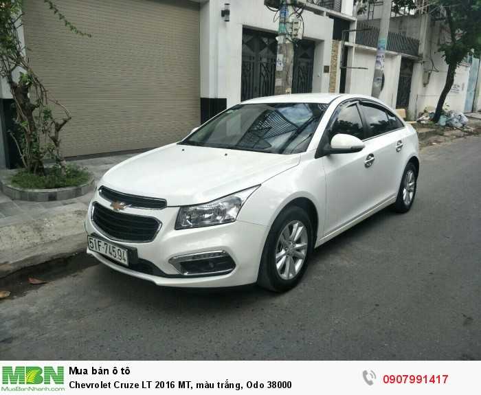 Chevrolet Cruze LT 2016 MT, màu trắng, Odo 38000