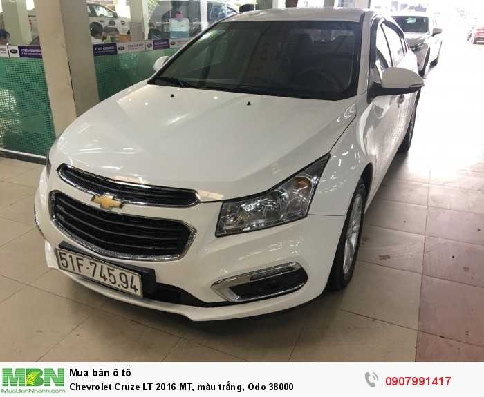 Chevrolet Cruze LT 2016 MT, màu trắng, Odo 38000