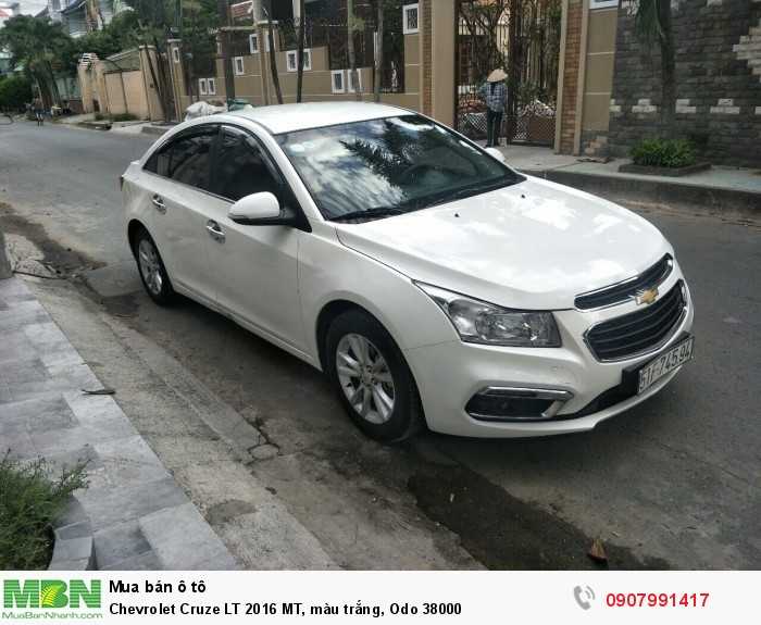 Chevrolet Cruze LT 2016 MT, màu trắng, Odo 38000