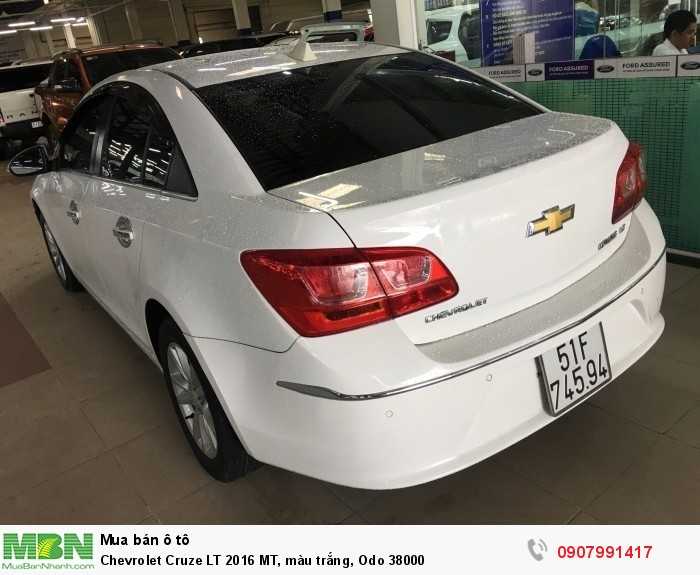 Chevrolet Cruze LT 2016 MT, màu trắng, Odo 38000