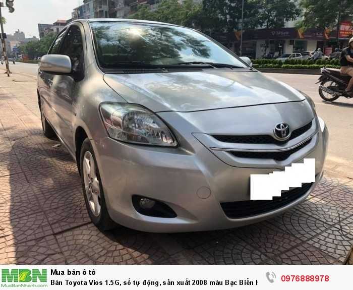 Bán Toyota Vios 1.5G, số tự động, sản xuất 2008 màu Bạc Biển Hà Nội