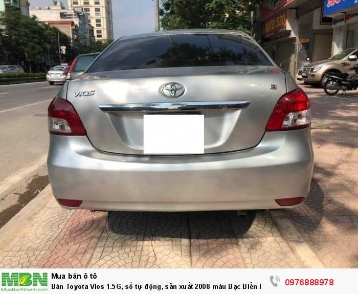 Bán Toyota Vios 1.5G, số tự động, sản xuất 2008 màu Bạc Biển Hà Nội