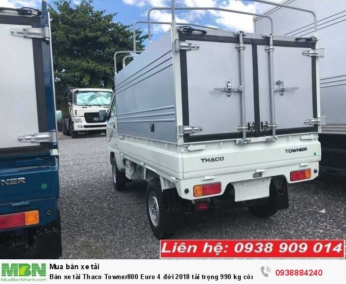 Bán xe tải Thaco Towner800 Euro 4 đời 2018 tải trọng 990 kg công nghệ Suzuki tại Long An, Tiền Giang, Bến Tre