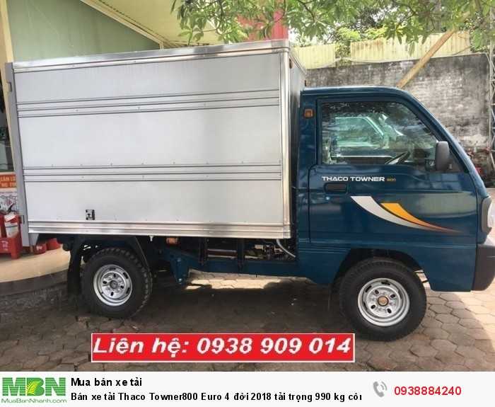 Bán xe tải Thaco Towner800 Euro 4 đời 2018 tải trọng 990 kg công nghệ Suzuki tại Long An, Tiền Giang, Bến Tre