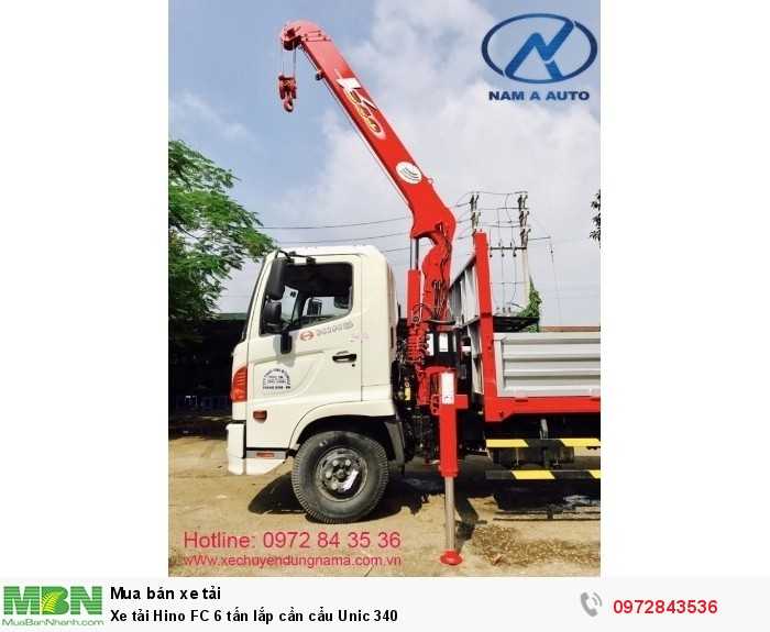 Xe tải Hino FC 6 tấn lắp cần cẩu Unic 340