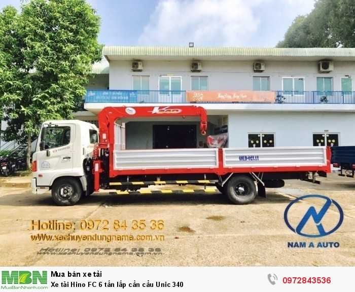Xe tải Hino FC 6 tấn lắp cần cẩu Unic 340