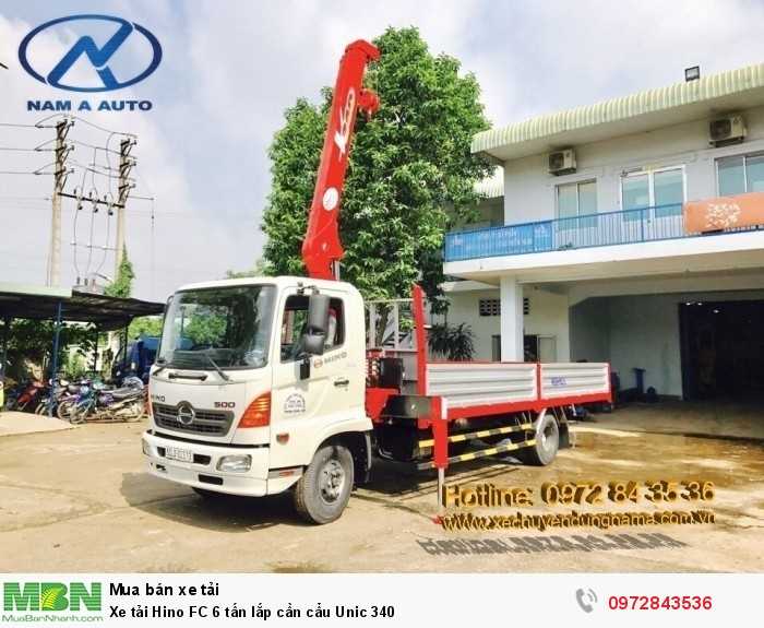 Xe tải Hino FC 6 tấn lắp cần cẩu Unic 340
