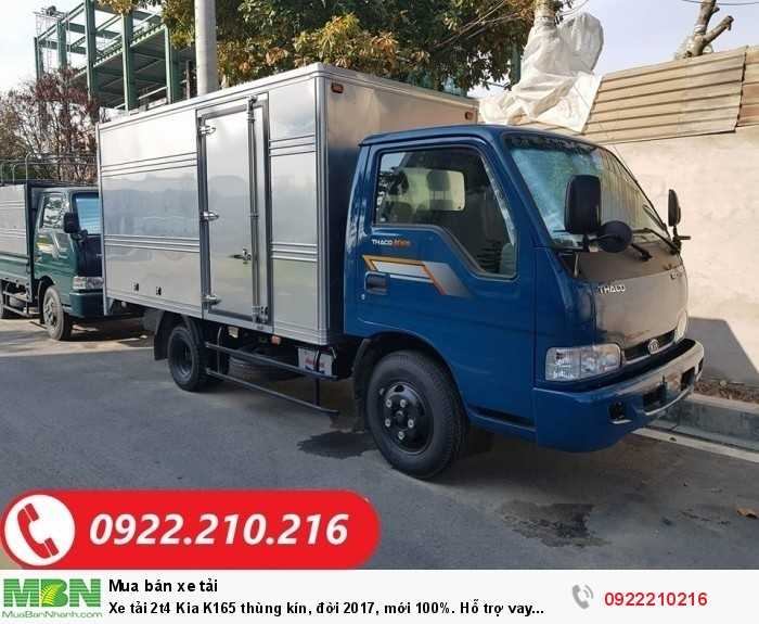 Xe tải 2t4 Kia K165 thùng kín, đời 2017, mới 100%. Hỗ trợ vay ngân hàng.