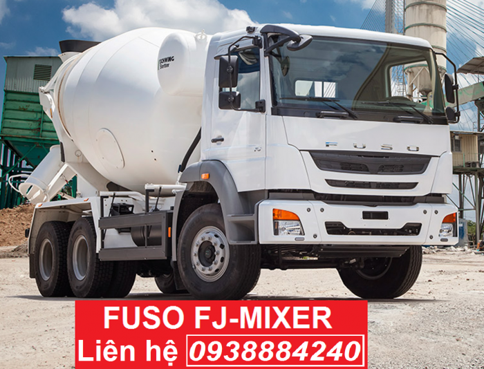 Bán xe bồn trộn 7 khối Nhật Bản Mitsubishi Fuso FJ-Mixer tại Long An, Tiền Giang, Bến Tre