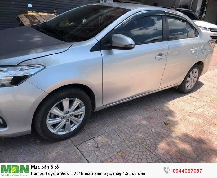 Bán xe Toyota Vios E 2016 màu xám bạc, máy 1.5L số sàn
