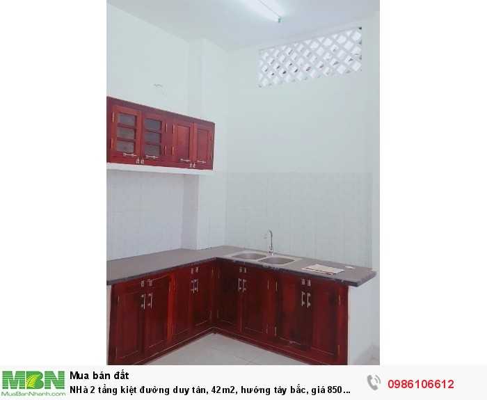 NHà 2 tầng kiệt đường duy tân, 42m2, hướng tây bắc, giá 850 triệu.