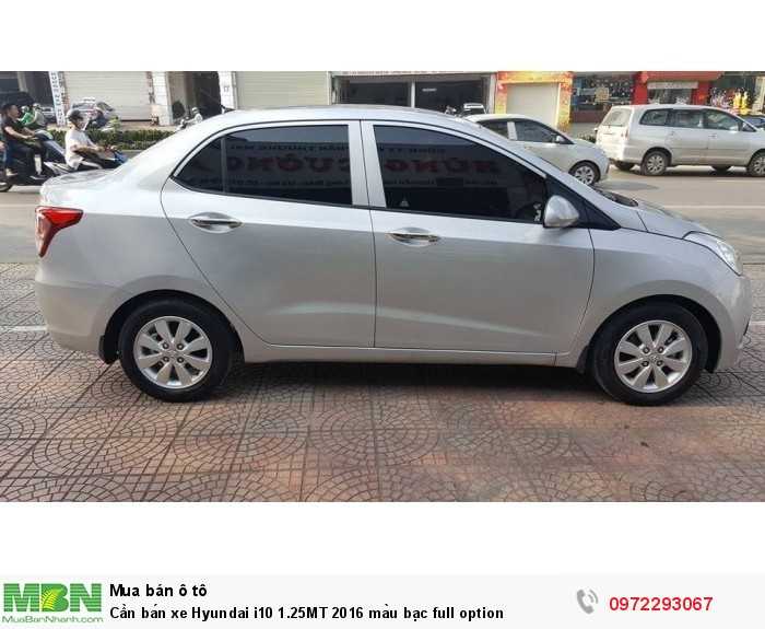 Cần bán xe Hyundai i10 1.25MT 2016 màu bạc full option
