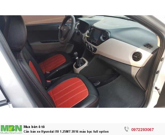Cần bán xe Hyundai i10 1.25MT 2016 màu bạc full option