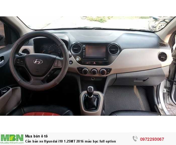Cần bán xe Hyundai i10 1.25MT 2016 màu bạc full option