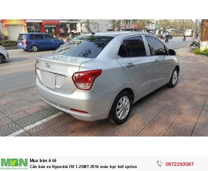 Cần bán xe Hyundai i10 1.25MT 2016 màu bạc full option