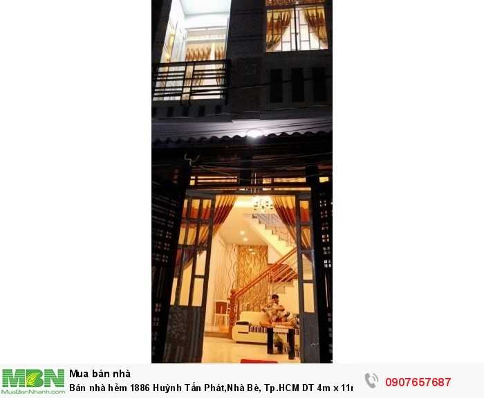 Bán nhà hẻm 1886 Huỳnh Tấn Phát,Nhà Bè, Tp.HCM DT 4m x 11m 1 trệt 1 lầu