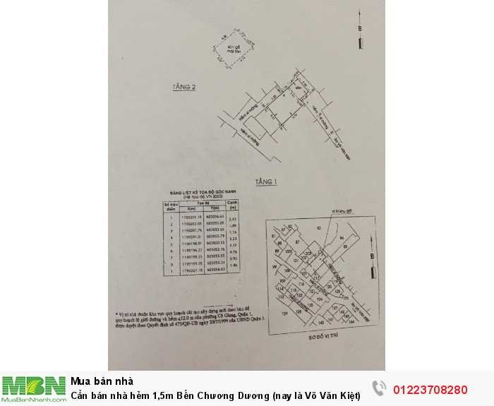 Bán nhà Võ Văn Kiệt, quận 1 - (DT: 3,5m x 4,5m)