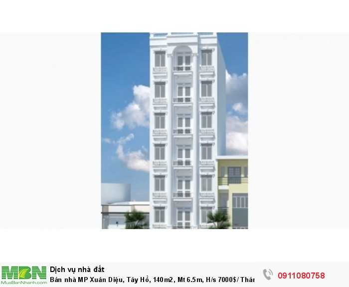 Bán nhà MP Xuân Diệu, Tây Hồ, 140m2, Mt 6.5m