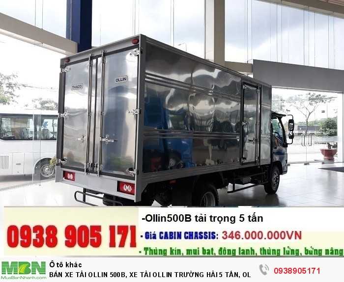 Bán Xe Tải Ollin 500b, Xe Tải Ollin Trường Hải 5 Tấn, Ollin 500b Tải Trọng 5 Tấn Thùng Kín/ Thùng Mui Bạc