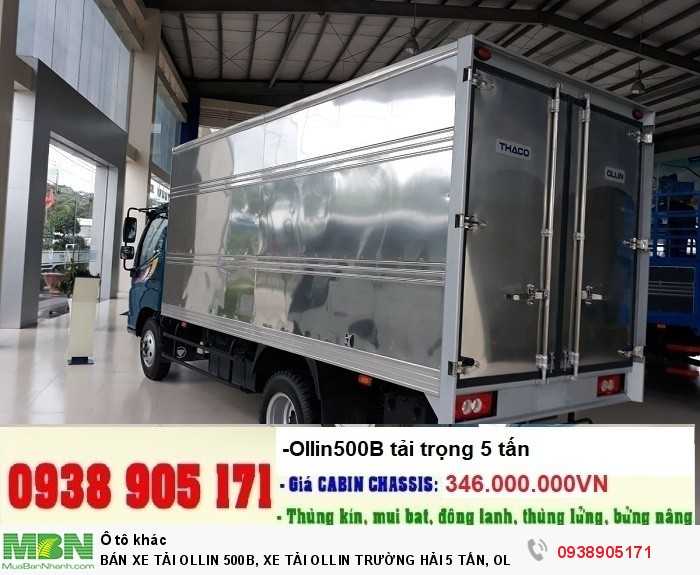 Bán Xe Tải Ollin 500b, Xe Tải Ollin Trường Hải 5 Tấn, Ollin 500b Tải Trọng 5 Tấn Thùng Kín/ Thùng Mui Bạc