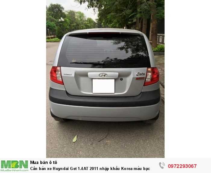 Cần bán xe Huyndai Get 1.4AT 2011 nhập khẩu Korea màu bạc
