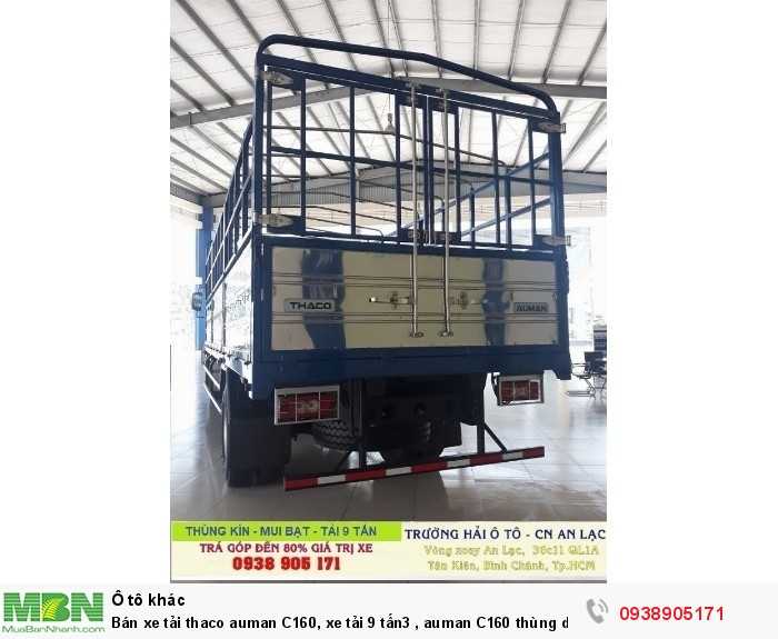 Bán xe tải Thaco Auman C160, xe tải 9 tấn3 , Auman C160 thùng dài 7m4 , trả góp giá rẻ