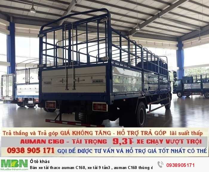 Bán xe tải Thaco Auman C160, xe tải 9 tấn3 , Auman C160 thùng dài 7m4 , trả góp giá rẻ