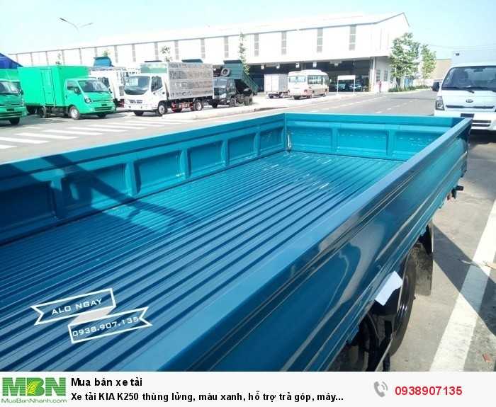 Xe tải  2.4 tấn KIA K250 thùng lửng, màu xanh, hỗ trợ trả góp, máy HYUNDAI,