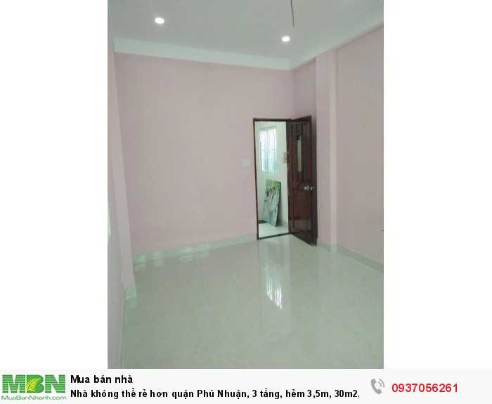 Nhà không thể rẻ hơn quận Phú Nhuận, 3 tầng, hẻm 3,5m, 30m2, MT 5m
