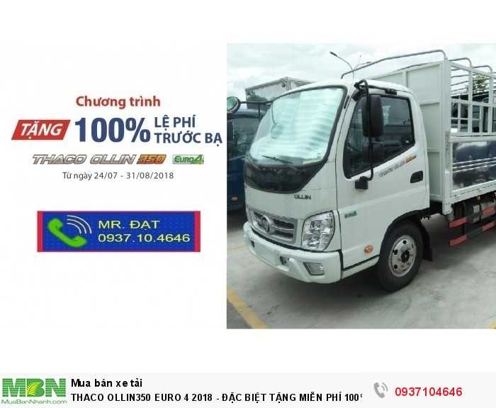 Thaco Ollin350 Euro 4 2018 - Đặc Biệt Tặng Miễn Phí 100% Phí Trước Bạ – Trả Góp Đến 75%