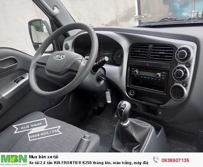 Xe tải 2.4 tấn KIA FRONTIER K250 thùng kín, màu trắng, máy điện, hỗ trợ trả góp