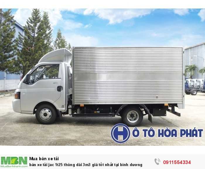 Bán xe tải Jac 1t25 thùng dài 3m3 giá tốt nhất tại Bình Dương