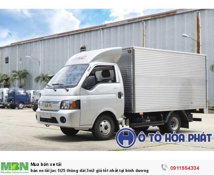 Bán xe tải Jac 1t25 thùng dài 3m3 giá tốt nhất tại Bình Dương