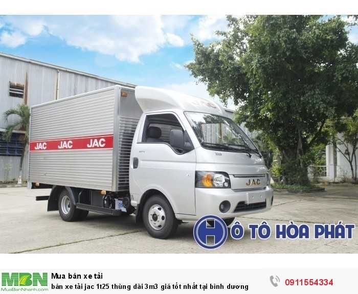 Bán xe tải Jac 1t25 thùng dài 3m3 giá tốt nhất tại Bình Dương