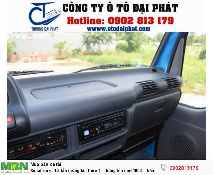 Xe tải Isuzu 1.9 tấn thùng kín Euro 4 - thùng kín mới 100% - bán xe trả góp 80% giá trị xe