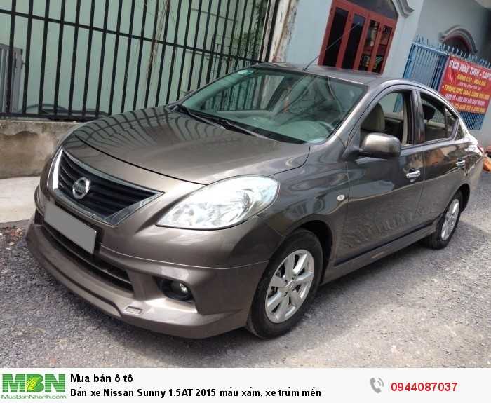 Bán xe Nissan Sunny 1.5AT 2015 màu xám, xe trùm mền
