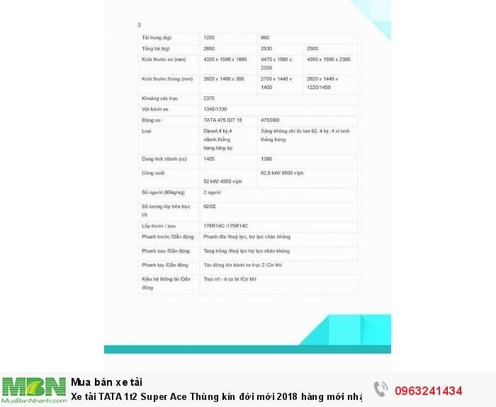 Xe tải TATA 1t2 Super Ace Thùng kín đời mới 2017 hàng mới nhập khẩu + Giảm 10tr 1 chiếc