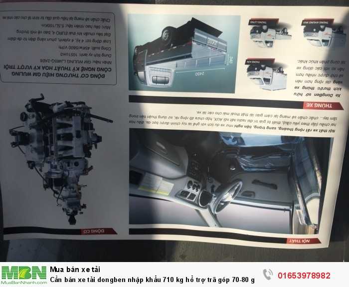 Cần bán xe tải Dongben nhập khẩu 710 kg hổ trợ trảgóp 70-80 giá trị xe