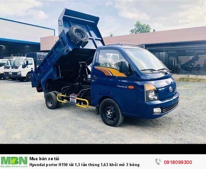 Hyundai Porter H150 tải 1,3 tấn thùng 1,63 khối mở 3 bửng