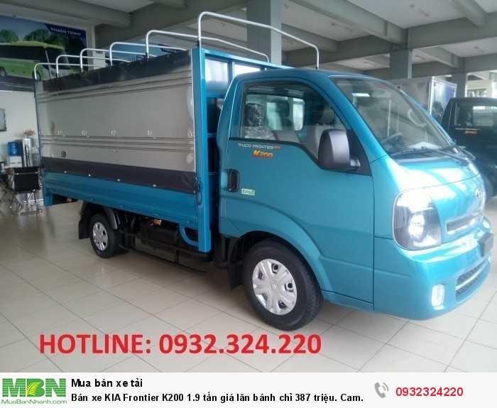 Bán xe KIA Frontier K200 1.9 tấn giá chỉ 343 triệu. Động cơ HYUNDAI D4CB