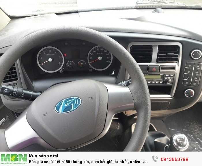 Báo giá xe tải 1t5 h150 thùng kín, cam kết giá tốt nhất, nhiều ưu đãi lớn trong tháng