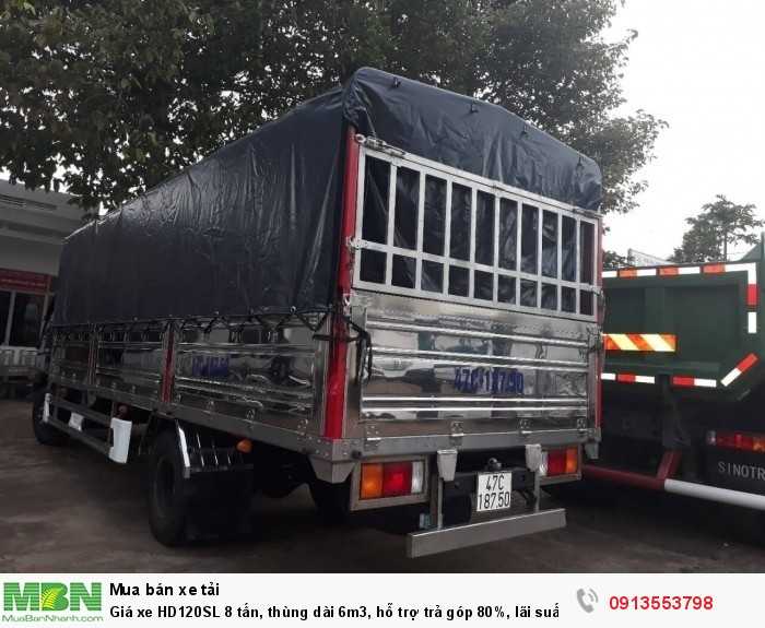 Giá xe HD120SL 8 tấn, thùng dài 6m3, hỗ trợ trả góp 80%, lãi suất ưu đãi toàn miền Trung